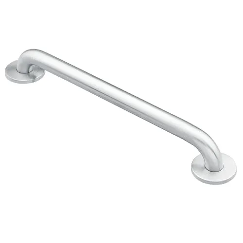 Moen stainless steel bathroom grab bar with concealed wall-mount flanges